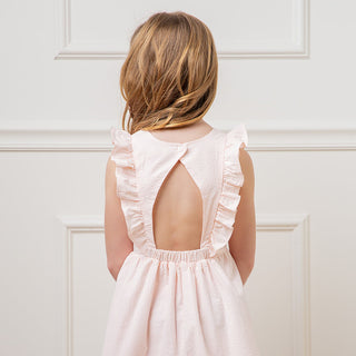 Flutter Sleeve Organic Open Back Dress