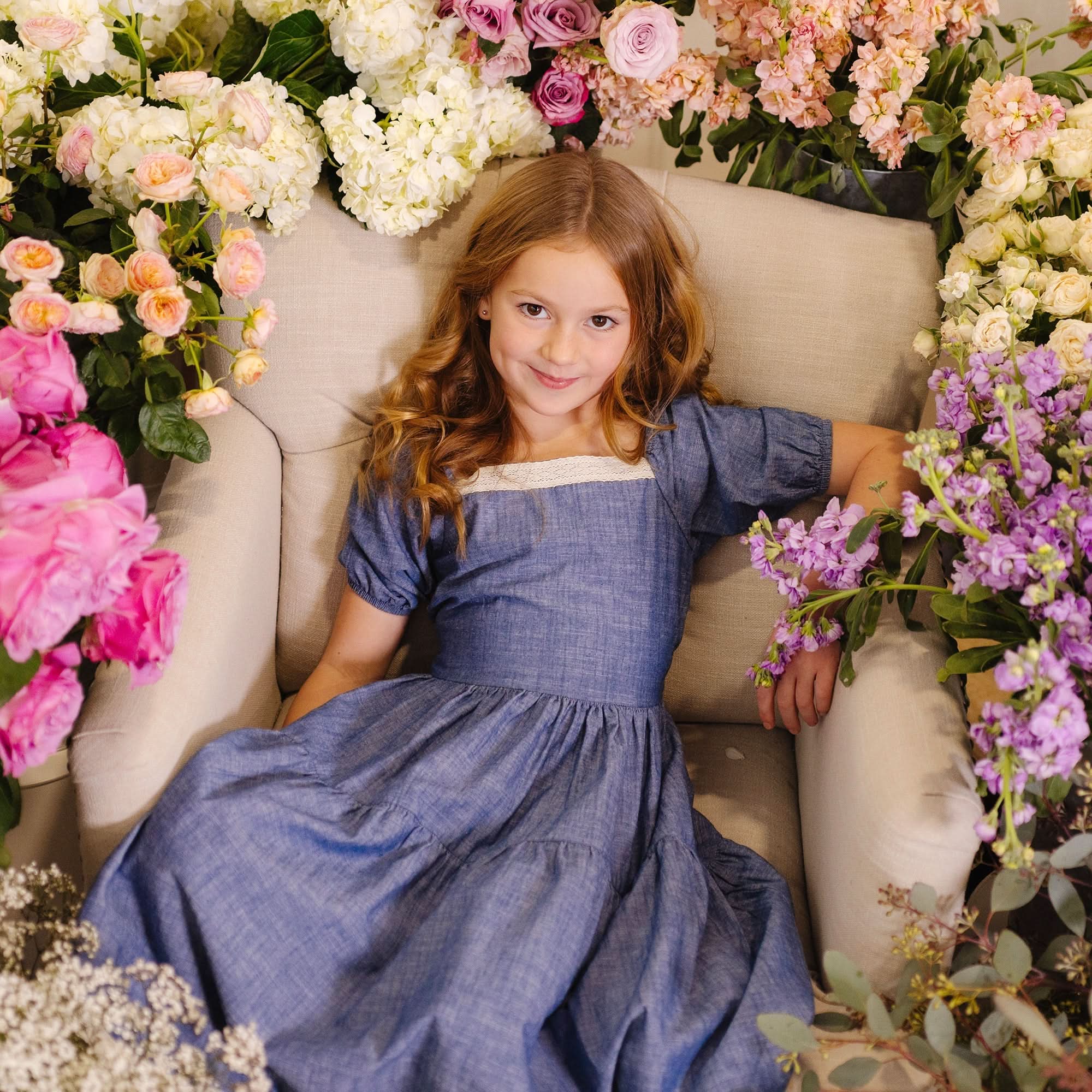 Hope & Henry Crochet Trim Tiered Dress