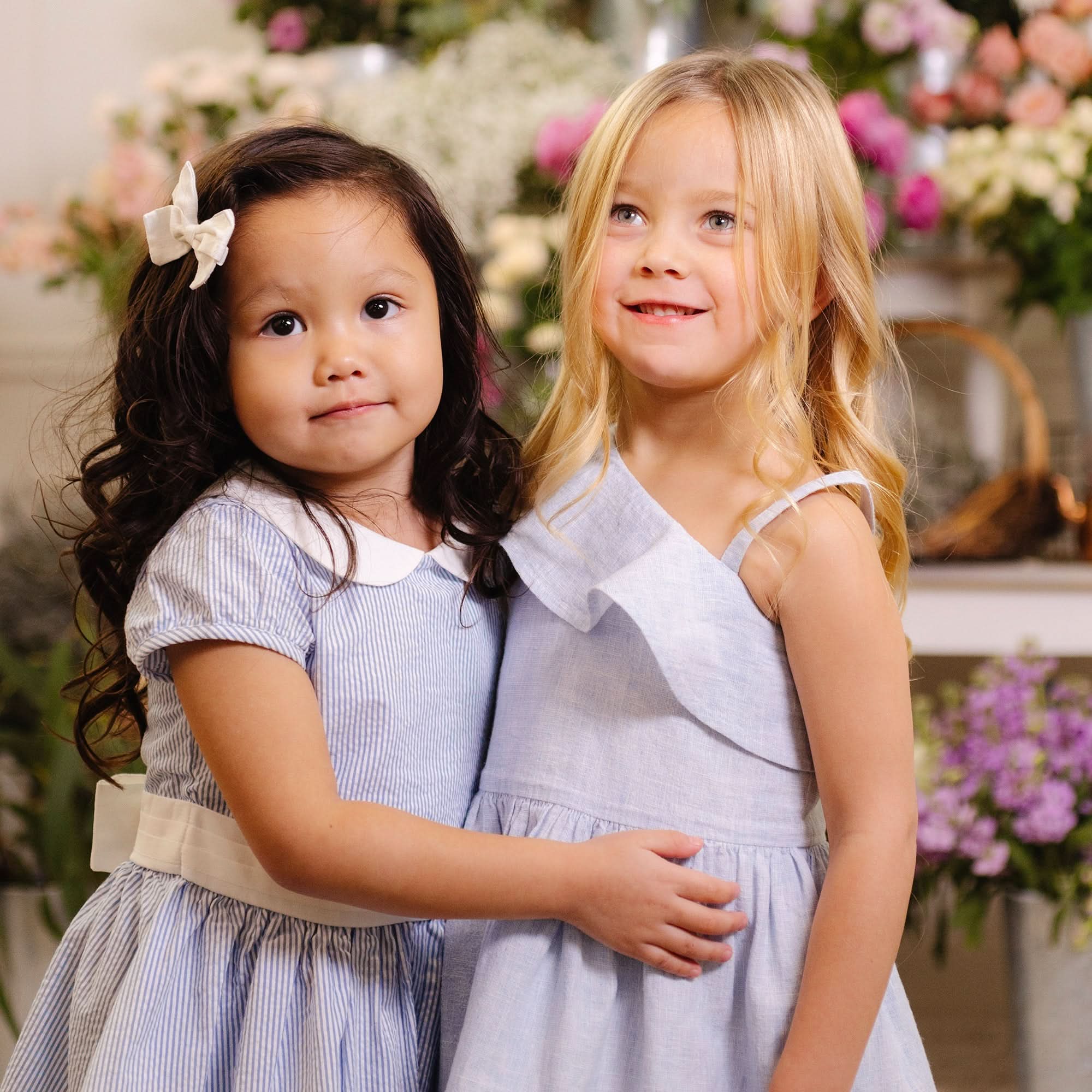 white dress with peter pan collar Organic Seersucker Peter Pan Collar Dress 6 / Blue Seersucker