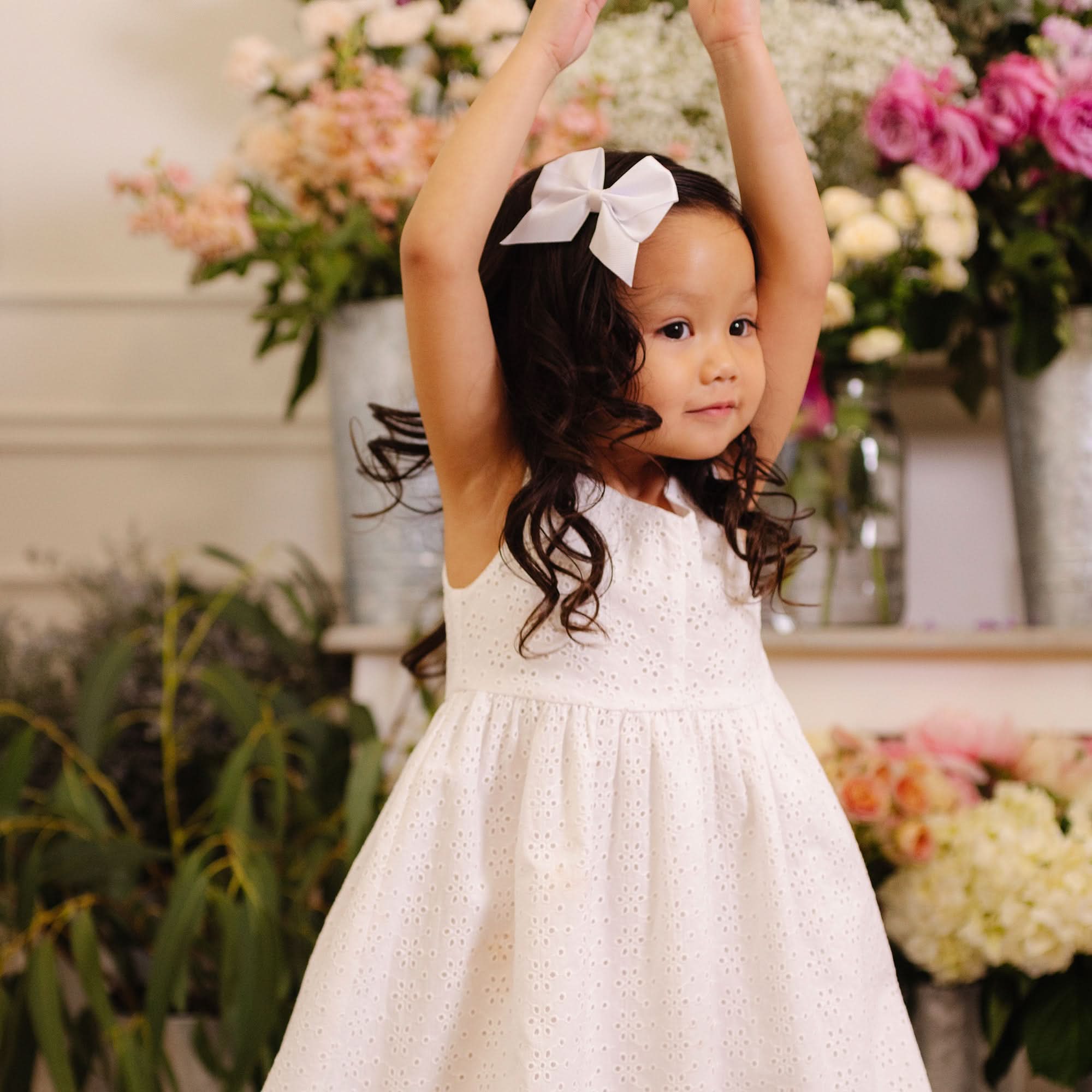 Hope & Henry Toddler Girls Sleeveless Bow Shoulder Swing Dress Hope & Henry Toddler Girls Sleeveless Bow Shoulder Swing Dress