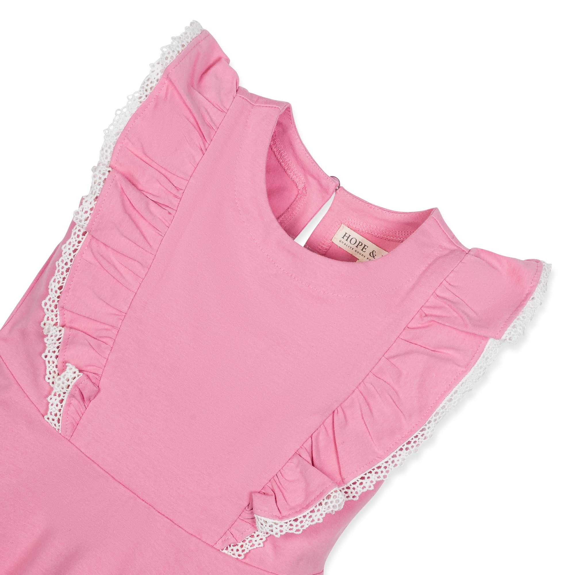 Hope & Henry - Girls Sleeveless Organic Knit Pinafore Dress - 7 / Classic Pink Hope & Henry - Girls Sleeveless Organic Knit Pinafore Dress - 7 / Classic Pink