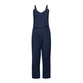 WOMENS Navy Linen Faux Top Jumpsuit