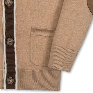 Organic Tipped Cardigan with Elbow Patches