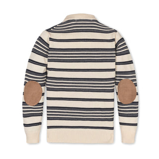 Organic Sweater Henley with Elbow Patches