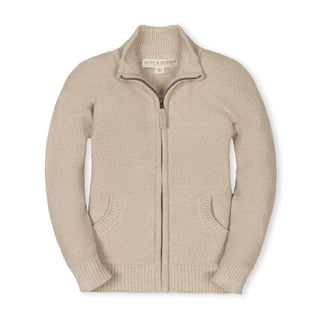 Organic Full Zip Mock Neck Sweater