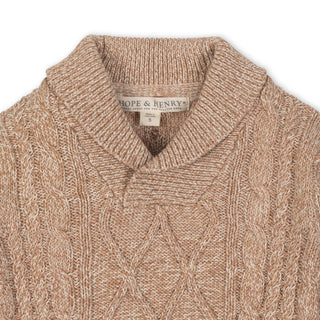 Organic Shawl Collar Cable Sweater