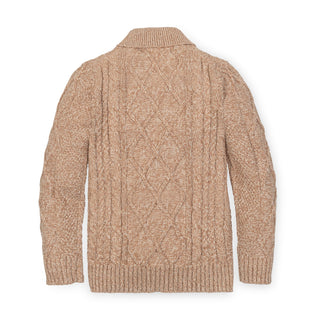 Organic Shawl Collar Cable Sweater