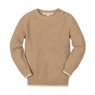 Organic Crewneck Sweater with Buttons