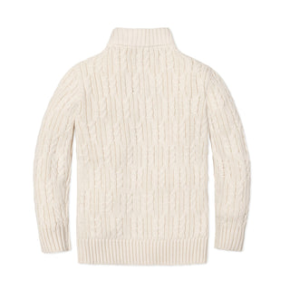 Organic Mock Neck Cable Sweater