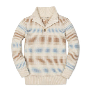 Organic Mock Neck Stripe Sweater