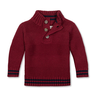 Organic Mock Neck Stripe Sweater