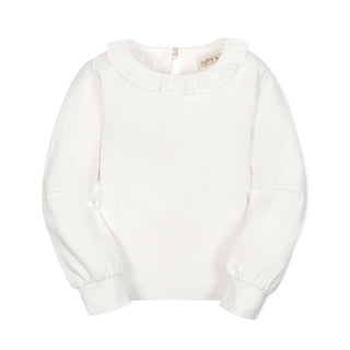 Organic Ruffle Collar Knit Top