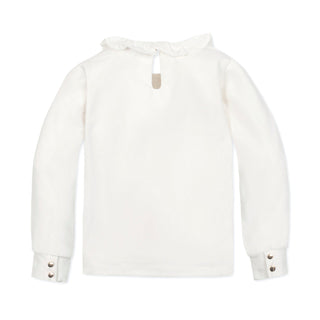 Organic Ruffle Collar Knit Top