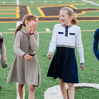 Organic Mock Neck Henley Sweater Dress