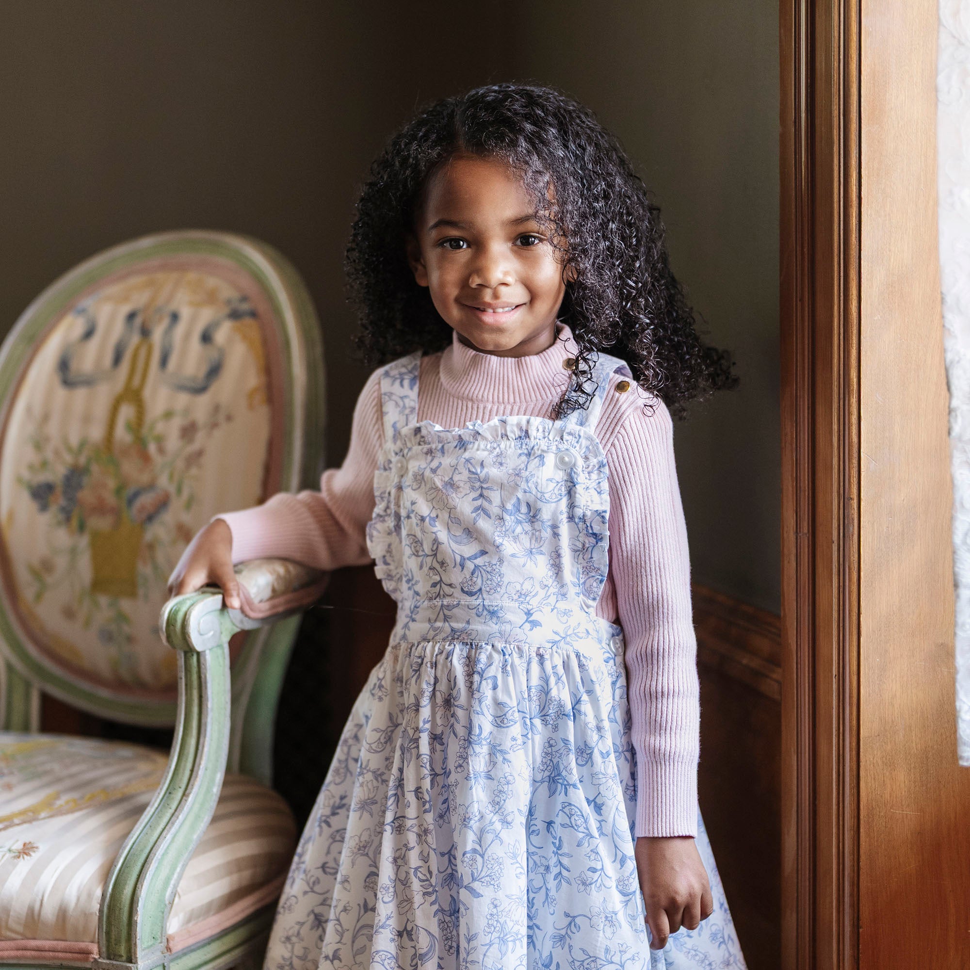 Hope & Henry - Girls Organic Ruffle Apron Dress - 6 / Winter Floral Hope & Henry - Girls Organic Ruffle Apron Dress - 6 / Winter Floral