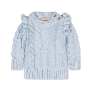 Organic Mock Neck Ruffle Sweater