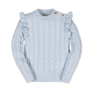 Organic Mock Neck Ruffle Sweater