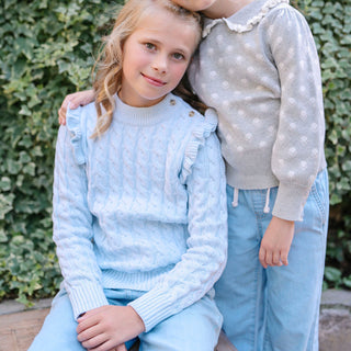 Organic Mock Neck Ruffle Sweater