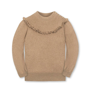 Organic Mock Neck Ruffle Sweater