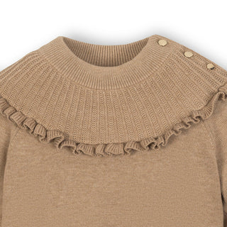 Organic Mock Neck Ruffle Sweater