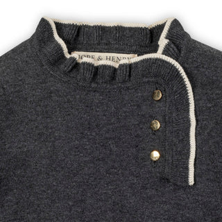 Organic Ruffle Trim Sweater Dress