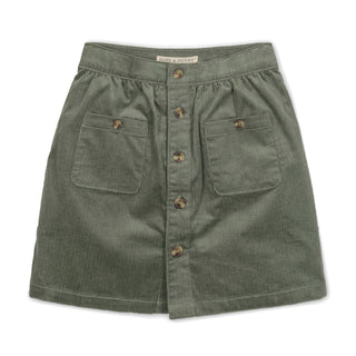 Organic Corduroy Button Front Skirt