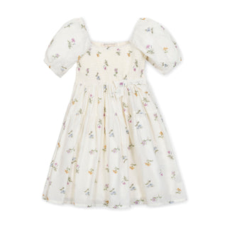 Organic Smocked Bubble Sleeve Dress