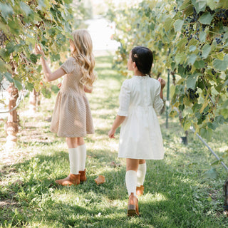 Quilted Dress with Eyelet Collar