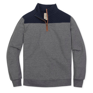 Organic French Terry Half Zip with Quilted Yoke