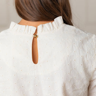 Organic Ruffle Neck Top