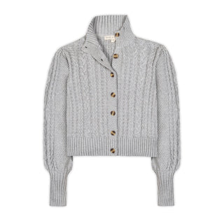 Organic Mock Neck Cable Cardigan