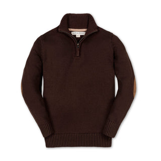 Organic Half Zip Sweater with Elbow Patches