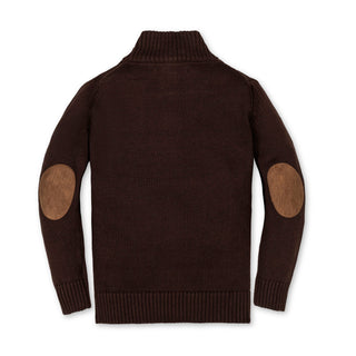 Organic Half Zip Sweater with Elbow Patches