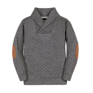 Quilted Shawl Collar Sweatshirt