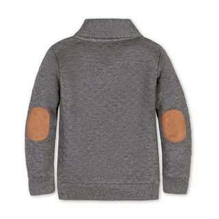 Quilted Shawl Collar Sweatshirt