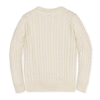 Organic V-Neck Cable Sweater