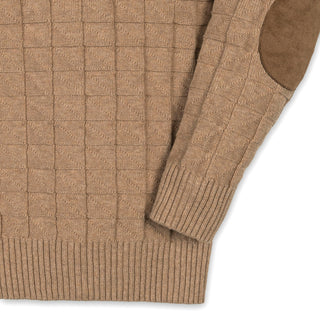 Organic Sweater Henley with Elbow Patches