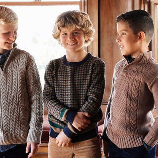 Organic Intarsia Crew Neck Sweater