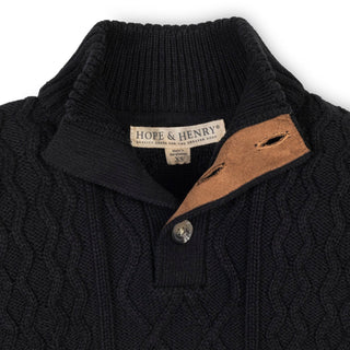 Organic Mock Neck Cable Sweater
