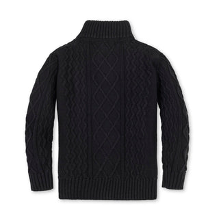 Organic Mock Neck Cable Sweater