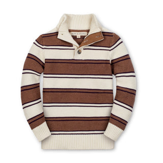 Organic Mock Neck Stripe Sweater