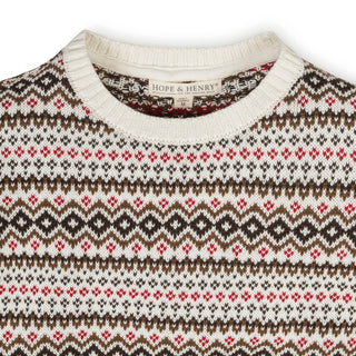 Organic Intarsia Crew Neck Sweater