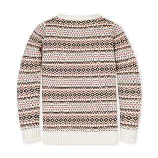 Organic Intarsia Crew Neck Sweater