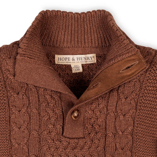 Organic Mock Neck Cable Sweater
