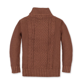 Organic Mock Neck Cable Sweater