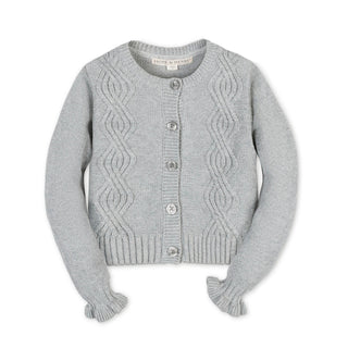 Organic Ruffle Cuff Cable Cardigan