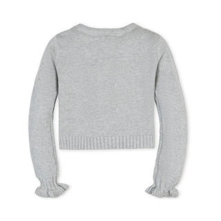 Organic Ruffle Cuff Cable Cardigan