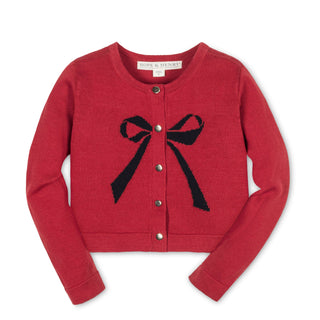 Organic Bow Intarsia Cardigan