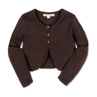 Organic Cropped Scallop Cardigan