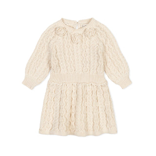 Organic Rosette Cable Sweater Dress - Baby